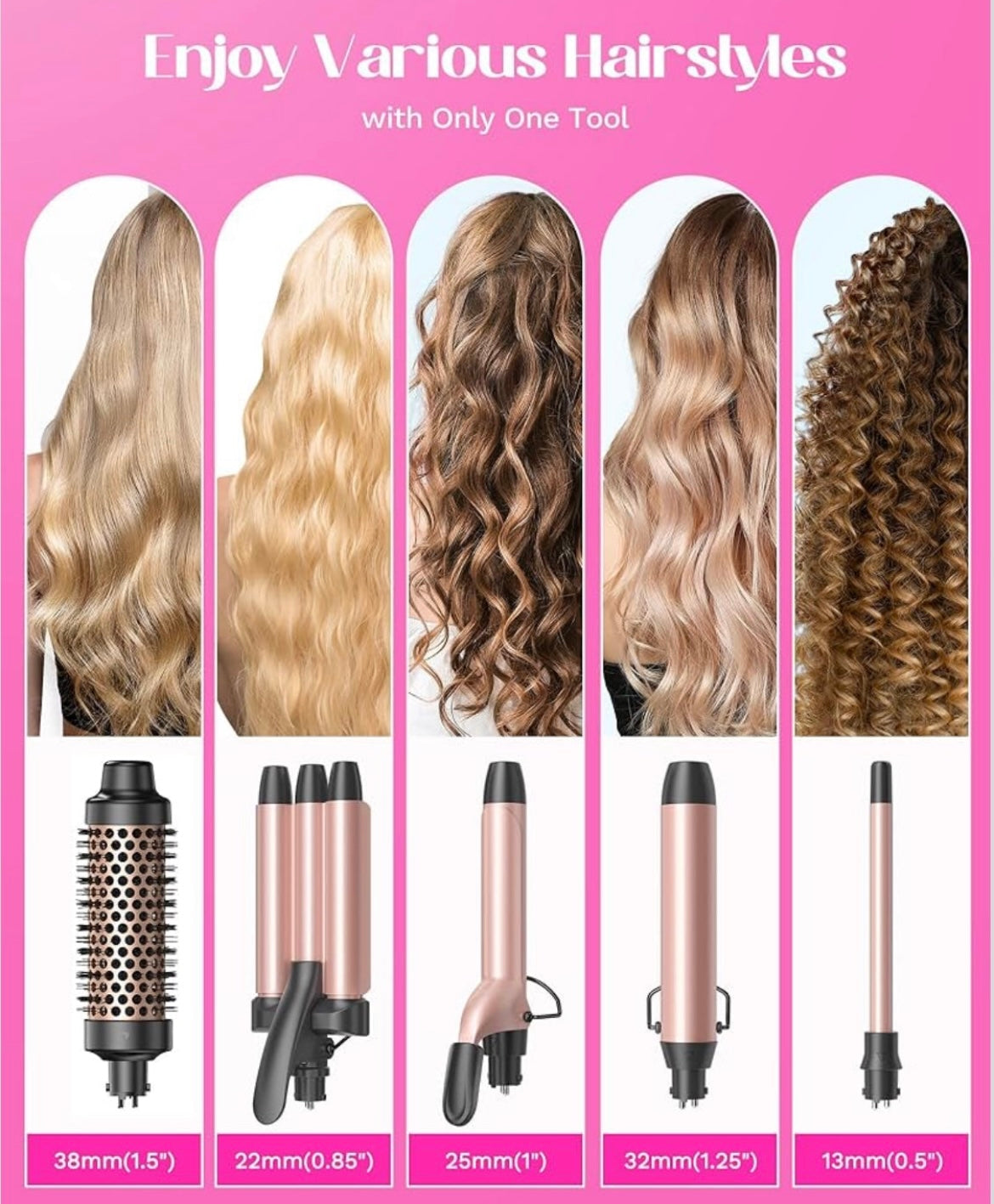 5 in 1 Curling Wand Set