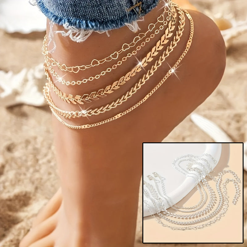 5Pcs Bohemian Anklets